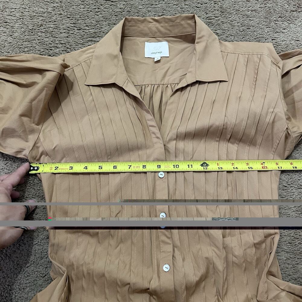 Cinq a Sept Monty Minidress Size 4 Brown Cotton Poplin Pockets Romantic Spring - Picture 4 of 7